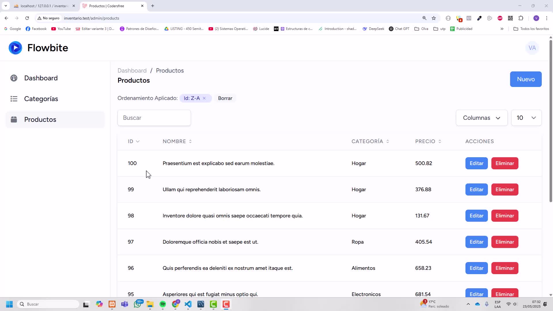 Mostrar imagen de productos en el datatable