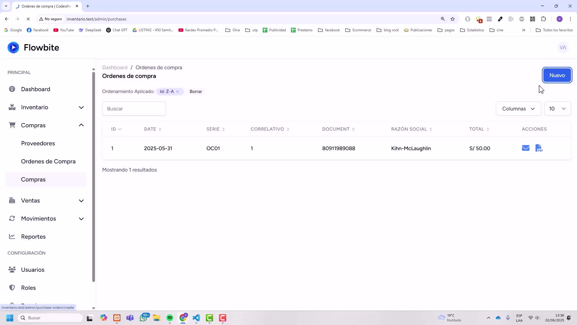 Registrar compras